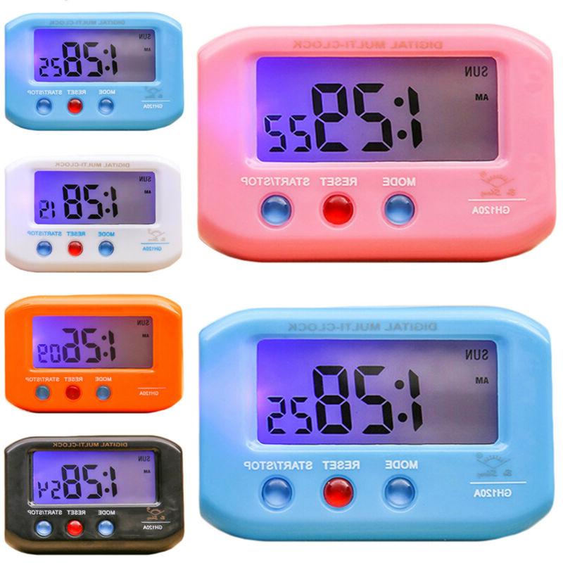 LED Digital Alarm Clock Snooze Quartz Date Analogue Table Cl