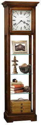 HOWARD MILLER, QUARTZ CHIMING FLOOR CLOCK, WITH SHELVES 611-