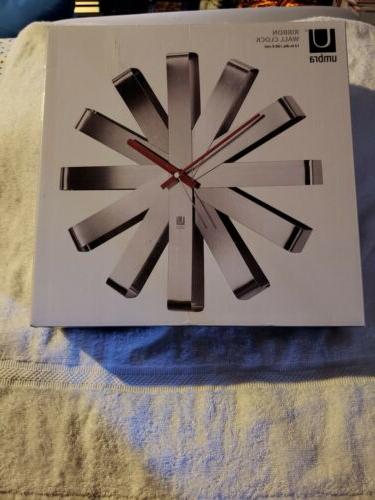 Umbra Ribbon Wall Clock, Stainless Steel