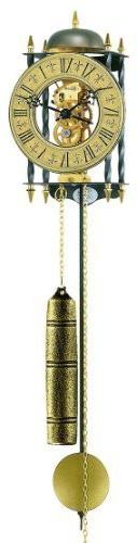 Stamford Skeleton Wall Clock w Pendulum & Wrought Iron Case 