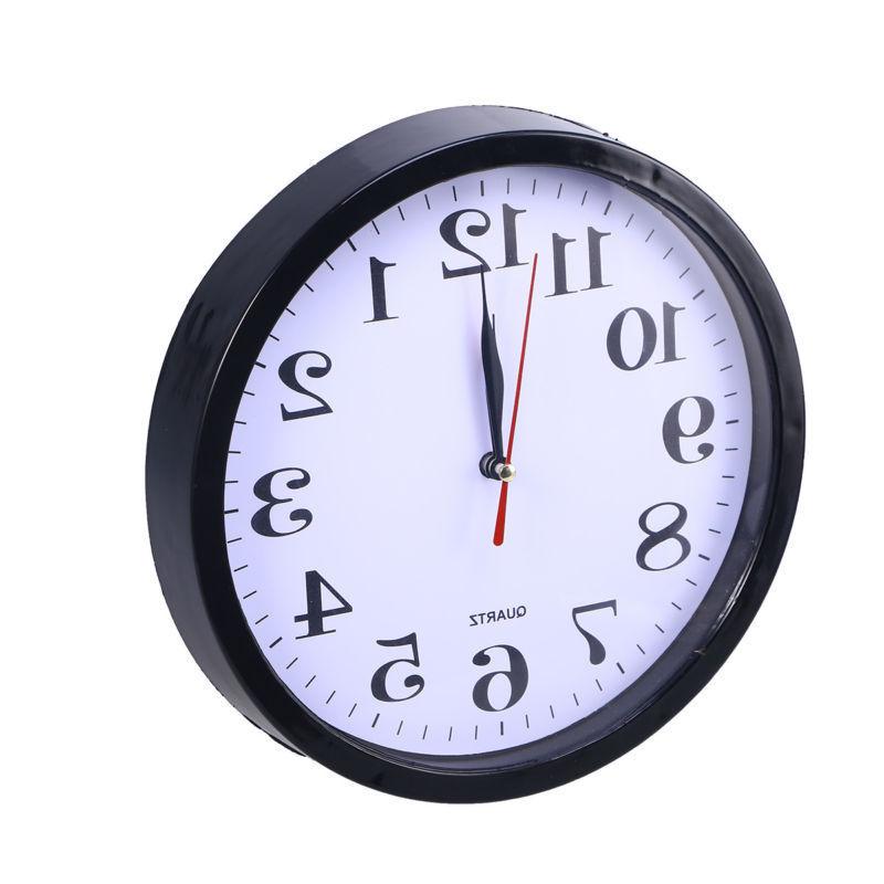 9 inch Black Wall Clock Non Ticking Quality Quartz Battery O