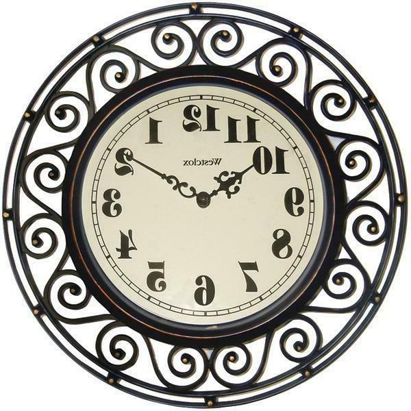 Westclox Wrought Iron Style 12" Round Wall Clock