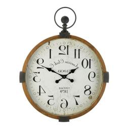 large 30" rustic vintage style pocket watch Industrial wood 