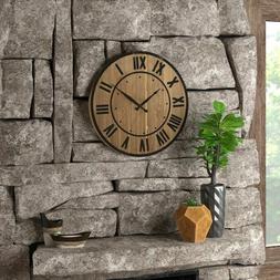 Large Clock Wooden Modern Farmhouse Rustic Country Oversized