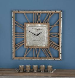 Large Decorative Square Modern Industrial Rustic Metal Wood 