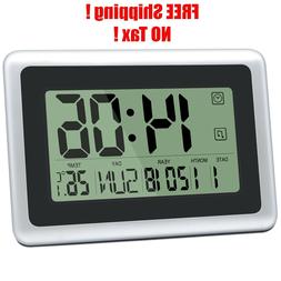 Large Digital Alarm Desk & Wall Clock Date Indoor Temperatur