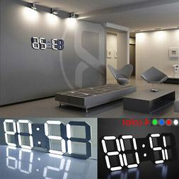 Large Display Digital Led 3D Desk Wall Clock Watch 24/12Hour