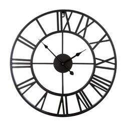 Large Metal Decorative Round Wall Clock Linpote 20 Inch 3D H