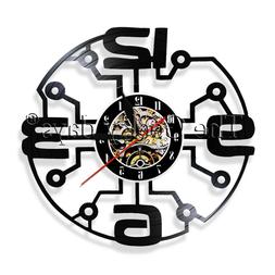 Large Number Design Vinyl Wall Clock Vintage Living Room int