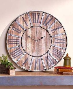 LARGE Rustic Farmhouse Industrial Studded Distressed Barn Wo