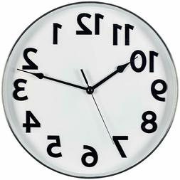 Bernhard Products Large Silver and White Wall Clock, 12-Inch