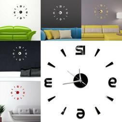 Large Wall Clock Big Watch Decal 3D Stickers Roman Numerals 