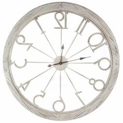Large Wall Clock Distressed Big Numbers Farmhouse Chic Round