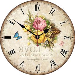 Yesee Large Wall Clock Silent Clock Non Ticking Noise Batter