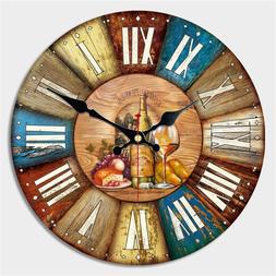 Large Wooden Vintage Clock Retro Hang On Wall Watch For Cafe