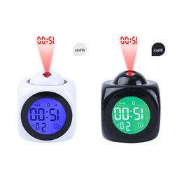 LCD Alarm Clock Voice With Digital Thermometer Time Wall Cei