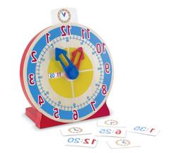 Learning Clock Tell Time Wooden Colored Play Fun Child Educa