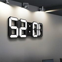Digoo LED 3D Wall Alarm Clock USB Digital White Snooze 12/24