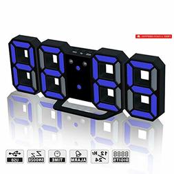 LED Digital Alarm Clock For Desk / Shelf / Tabletop, Modern 