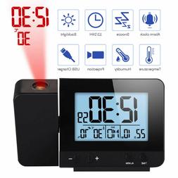 LED Display Projector Clock with Backlight Snooze Alarm Cloc