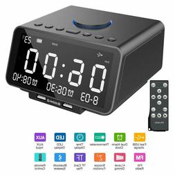 LED Wireless Bluetooth Speaker Alarm Clock FM Radio with Dua