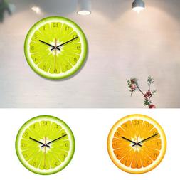 LEMON FRUIT CLOCK Large 11inch Round Wall Clock Livingroom K