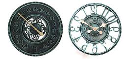 Lily's Home Hanging Wall Clock and Thermometer Set, Steampun