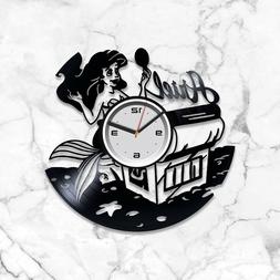 Little Mermaid Vinyl Wall Art Clock Gift For Girl Xmas Gift 