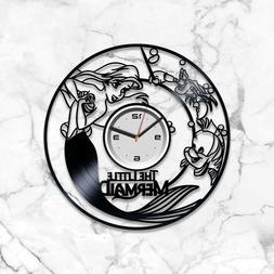 Little Mermaid Vinyl Wall Art Clock Kids Bedroom Decor Gift 