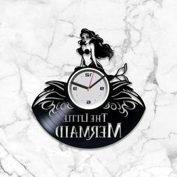 Little Mermaid Vinyl Wall Art Clock Xmas Gift Children Room 