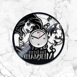 Little Mermaid Vinyl Wall Art Lerge Clock Gift For Girl Xmas