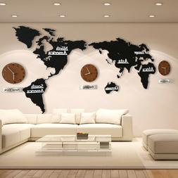 Living Room DIY 3D Wooden MDF Digital Wall Clock Large Size 
