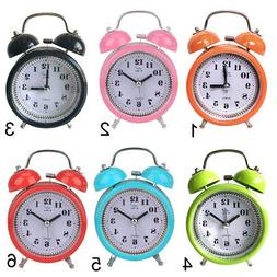 Loud Retro Twin Bell Alarm Clock Battery Operated with Backl
