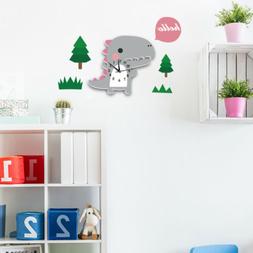 Lovely Cartoon Animal Mute 3D Wall Clock for Kid's Bedroom P