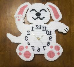 Handmade - Lucky Dog Needlepoint Working Wall Clock - Very U