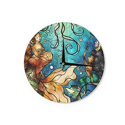 Kess InHouse Mandie Manzano Under The Sea Mermaids Wall Cloc