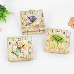 MDF Mute Square Quartz Wall Clock for Living Room Decor