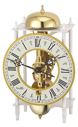 Hermle Mechanical Table Clock with Skeleton Movement - White
