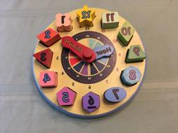 Melissa & Doug Wood Shape Sorting Clock Educational Toy w/ M