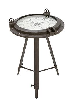 Deco 79 Metal Clock Table 24 By 19-Inch New