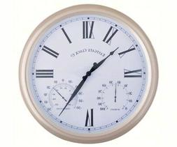 Metal Outdoor Clock with Thermometer and Humidity  Large  15