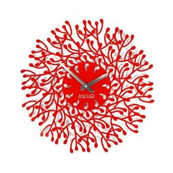 Metal Wall Clock Modern Unique Large Unusual Steel Red Harmo