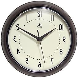 Infinity Instruments Metal Wall Clock Round Retro 