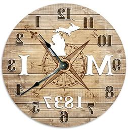 Sugar Vine Art Michigan Clock Established in 1837 Decorative