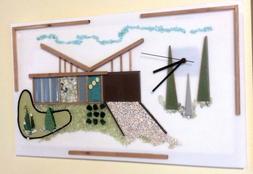 Mid Century Style Wall Clock Art Palm Springs Landscape Eame