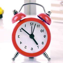 Mini Battery operated Alarm Clock Desktop Table Bedside Cute