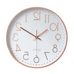 Foxtop Modern Wall Clock, Silent Non-Ticking Quartz Decorati