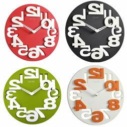 Moden 3D Big Digits Kitchen Home Office Decor Round Shape Wa