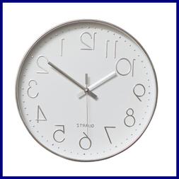 Modern 12" Battery Operated Silent & Non Ticking Wall Clock 
