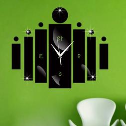 Modern Art Quartz Large Wall Watch Mirrored Cylinder Design 